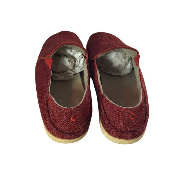 Olukai Nohea Mesh Slip On Shoes Mens 8.5 Red Loafers‎ Causal Comfort Sneakers - Picture 6 of 9